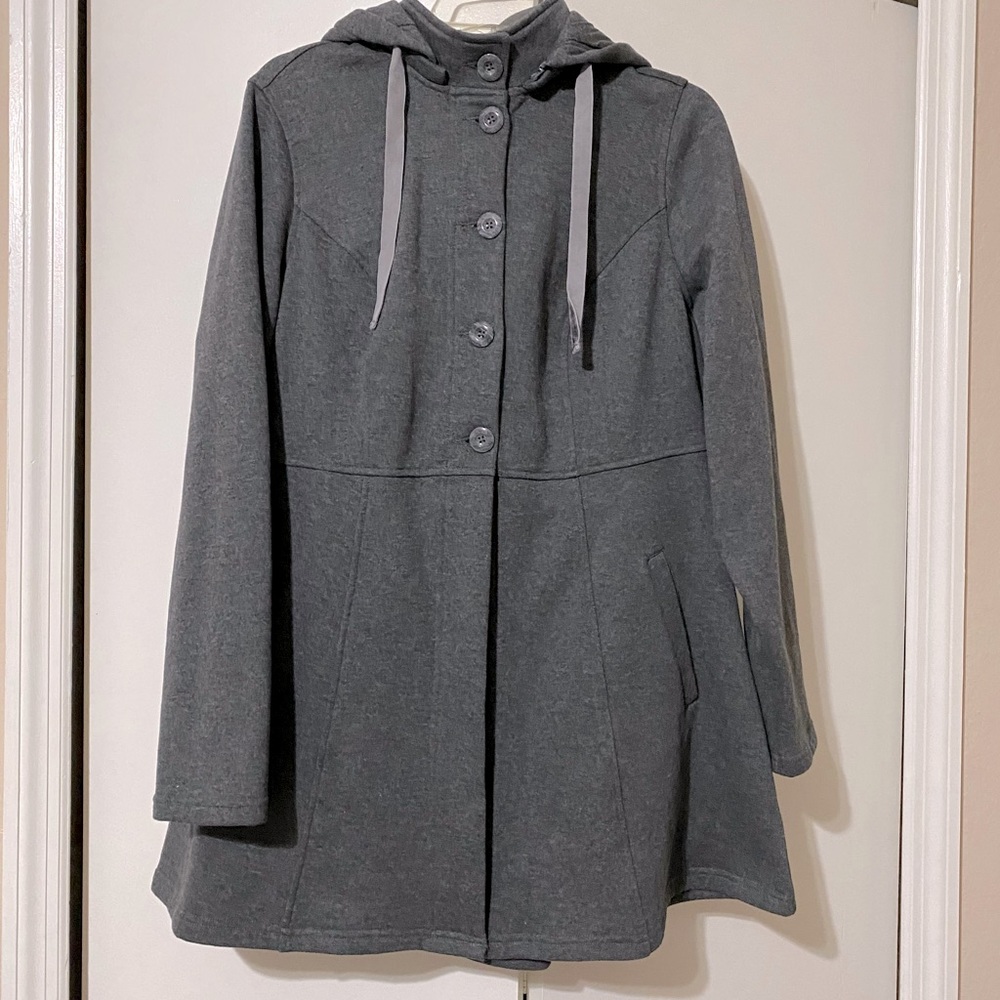 Torrid charcoal gray hooded knit coat